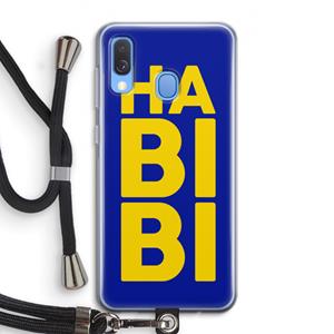 CaseCompany Habibi Blue: Samsung Galaxy A40 Transparant Hoesje met koord
