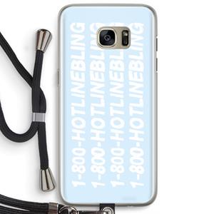 CaseCompany Hotline bling blue: Samsung Galaxy S7 Edge Transparant Hoesje met koord