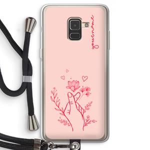 CaseCompany Giving Flowers: Samsung Galaxy A8 (2018) Transparant Hoesje met koord