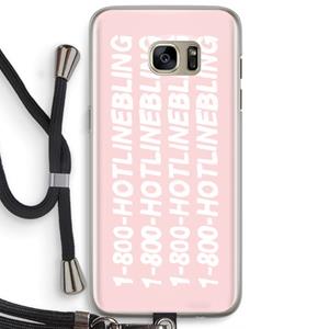 CaseCompany Hotline bling pink: Samsung Galaxy S7 Edge Transparant Hoesje met koord