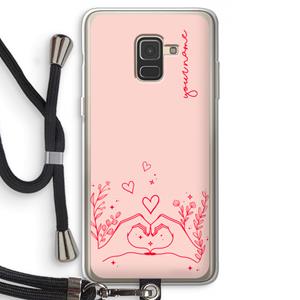 CaseCompany Love is in the air: Samsung Galaxy A8 (2018) Transparant Hoesje met koord