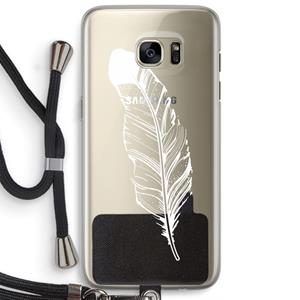 CaseCompany Pluim: Samsung Galaxy S7 Edge Transparant Hoesje met koord