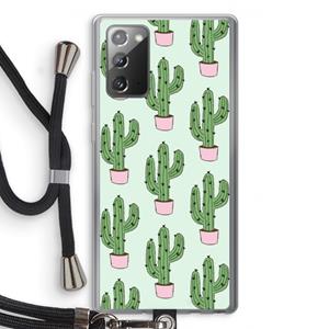 CaseCompany Cactus Lover: Samsung Galaxy Note 20 / Note 20 5G Transparant Hoesje met koord