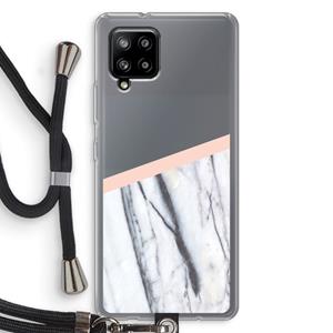 CaseCompany A touch of peach: Samsung Galaxy A42 5G Transparant Hoesje met koord