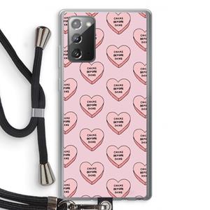 CaseCompany Chicks before dicks: Samsung Galaxy Note 20 / Note 20 5G Transparant Hoesje met koord