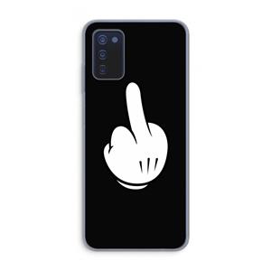 CaseCompany Middle finger black: Samsung Galaxy A03s Transparant Hoesje