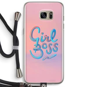 CaseCompany Girl boss: Samsung Galaxy S7 Edge Transparant Hoesje met koord
