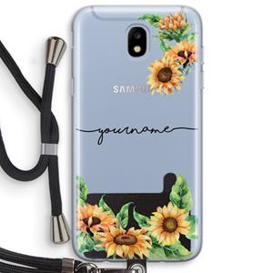 CaseCompany Zonnebloemen: Samsung Galaxy J5 (2017) Transparant Hoesje met koord