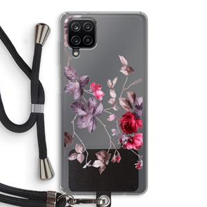 CaseCompany Mooie bloemen: Samsung Galaxy A12 Transparant Hoesje met koord