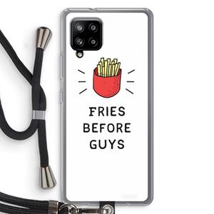 CaseCompany Fries before guys: Samsung Galaxy A42 5G Transparant Hoesje met koord