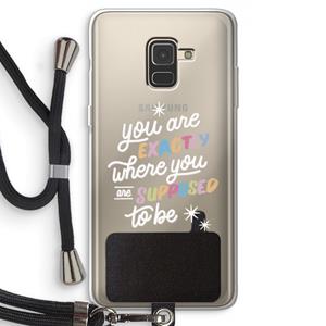 CaseCompany Right Place: Samsung Galaxy A8 (2018) Transparant Hoesje met koord