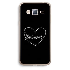 CaseCompany Forever heart black: Samsung Galaxy J3 (2016) Transparant Hoesje