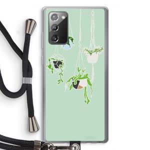 CaseCompany Hang In There: Samsung Galaxy Note 20 / Note 20 5G Transparant Hoesje met koord
