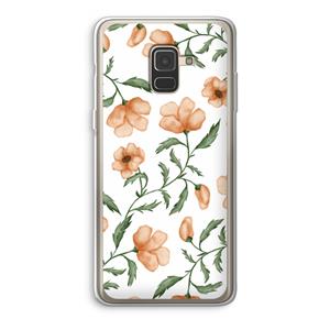 CaseCompany Peachy flowers: Samsung Galaxy A8 (2018) Transparant Hoesje