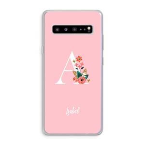 CaseCompany Pink Bouquet: Samsung Galaxy S10 5G Transparant Hoesje