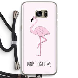 CaseCompany Pink positive: Samsung Galaxy S7 Edge Transparant Hoesje met koord