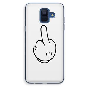 CaseCompany Middle finger white: Samsung Galaxy A6 (2018) Transparant Hoesje