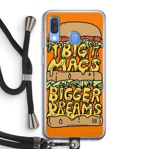 CaseCompany Big Macs Bigger Dreams: Samsung Galaxy A40 Transparant Hoesje met koord