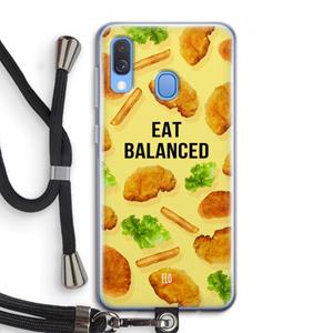 CaseCompany Eat Balanced: Samsung Galaxy A40 Transparant Hoesje met koord