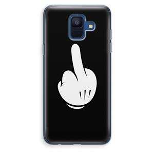 CaseCompany Middle finger black: Samsung Galaxy A6 (2018) Transparant Hoesje