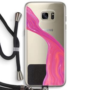 CaseCompany Paarse stroom: Samsung Galaxy S7 Edge Transparant Hoesje met koord