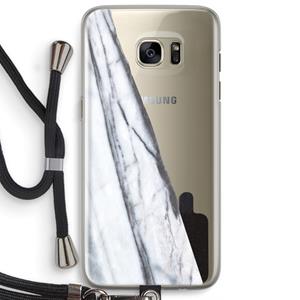 CaseCompany Gestreepte marmer: Samsung Galaxy S7 Edge Transparant Hoesje met koord