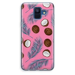CaseCompany Kokosnoot roze: Samsung Galaxy A6 (2018) Transparant Hoesje