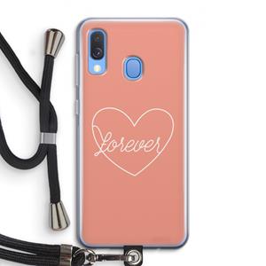 CaseCompany Forever heart: Samsung Galaxy A40 Transparant Hoesje met koord