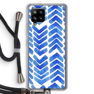 CaseCompany Blauwe pijlen: Samsung Galaxy A42 5G Transparant Hoesje met koord