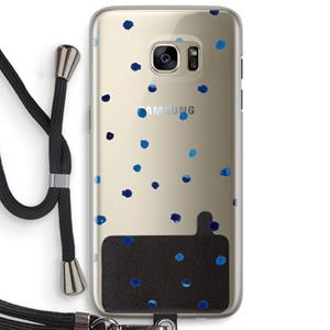 CaseCompany Blauwe stippen: Samsung Galaxy S7 Edge Transparant Hoesje met koord