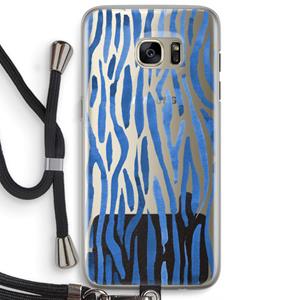 CaseCompany Blauwe nerven: Samsung Galaxy S7 Edge Transparant Hoesje met koord