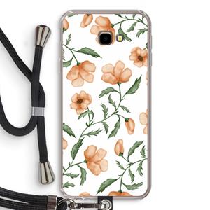 CaseCompany Peachy flowers: Samsung Galaxy J4 Plus Transparant Hoesje met koord