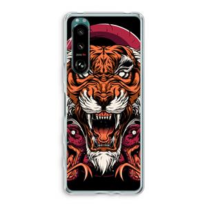 CaseCompany Tiger and Rattlesnakes: Sony Xperia 5 III Transparant Hoesje