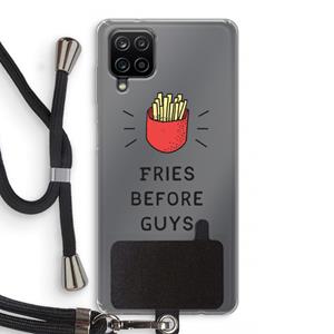 CaseCompany Fries before guys: Samsung Galaxy A12 Transparant Hoesje met koord