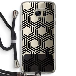 CaseCompany Geometrisch patroon: Samsung Galaxy S7 Edge Transparant Hoesje met koord