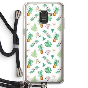 CaseCompany Ananas bladeren: Samsung Galaxy A8 (2018) Transparant Hoesje met koord