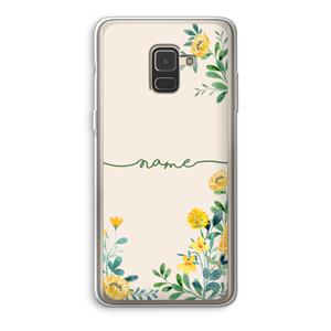 CaseCompany Gele bloemen: Samsung Galaxy A8 (2018) Transparant Hoesje