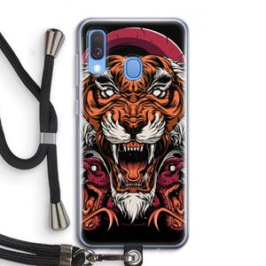 CaseCompany Tiger and Rattlesnakes: Samsung Galaxy A40 Transparant Hoesje met koord