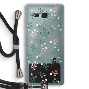 CaseCompany Small white flowers: Sony Xperia XZ2 Compact Transparant Hoesje met koord