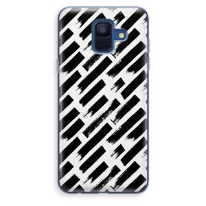 CaseCompany Zwarte vegen: Samsung Galaxy A6 (2018) Transparant Hoesje