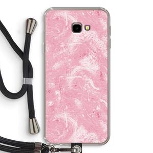 CaseCompany Abstract Painting Pink: Samsung Galaxy J4 Plus Transparant Hoesje met koord