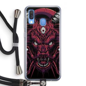 CaseCompany Hell Hound and Serpents: Samsung Galaxy A40 Transparant Hoesje met koord