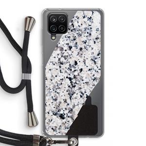 CaseCompany Gespikkelde marmer: Samsung Galaxy A12 Transparant Hoesje met koord