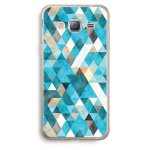 CaseCompany Gekleurde driehoekjes blauw: Samsung Galaxy J3 (2016) Transparant Hoesje
