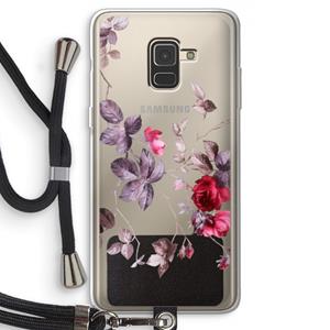 CaseCompany Mooie bloemen: Samsung Galaxy A8 (2018) Transparant Hoesje met koord