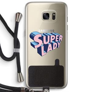 CaseCompany Superlady: Samsung Galaxy S7 Edge Transparant Hoesje met koord