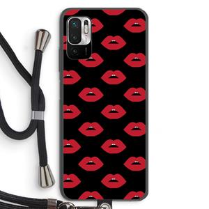 CaseCompany Lips: Xiaomi Redmi Note 10 5G Transparant Hoesje met koord