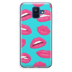 CaseCompany Bite my lip: Samsung Galaxy A6 (2018) Transparant Hoesje