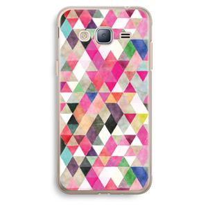 CaseCompany Gekleurde driehoekjes: Samsung Galaxy J3 (2016) Transparant Hoesje