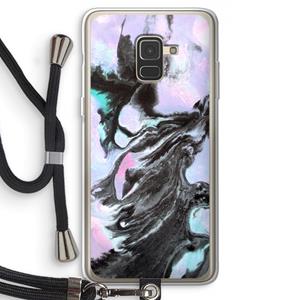 CaseCompany Pastel zwart: Samsung Galaxy A8 (2018) Transparant Hoesje met koord